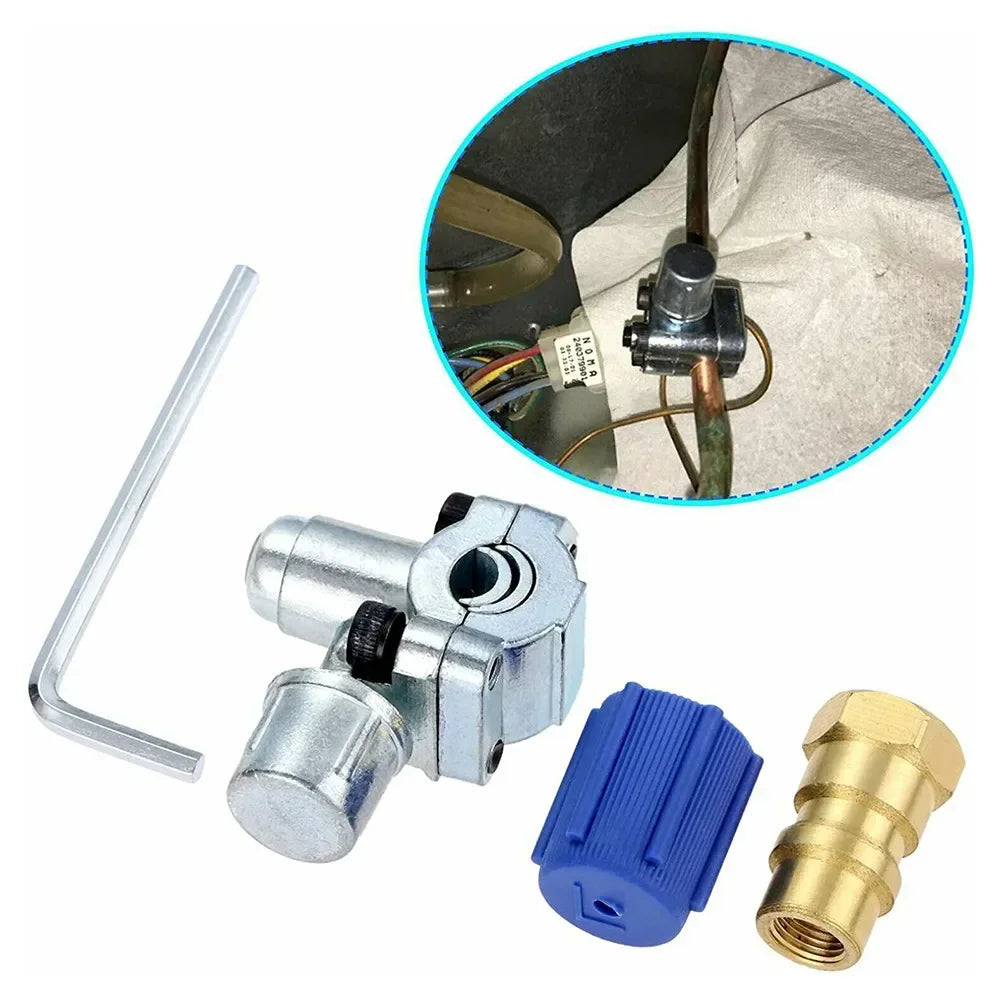 A/C Retrofit Valve & BPV31 Piercing Tap Kit For  R12 R22 R134A R134a Adapter Wrench Set HVAC Tool Parts