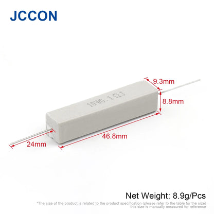 10W Cement Resistor 0.1Ω–10KΩ 5% Tolerance Ceramic Cement Resistance