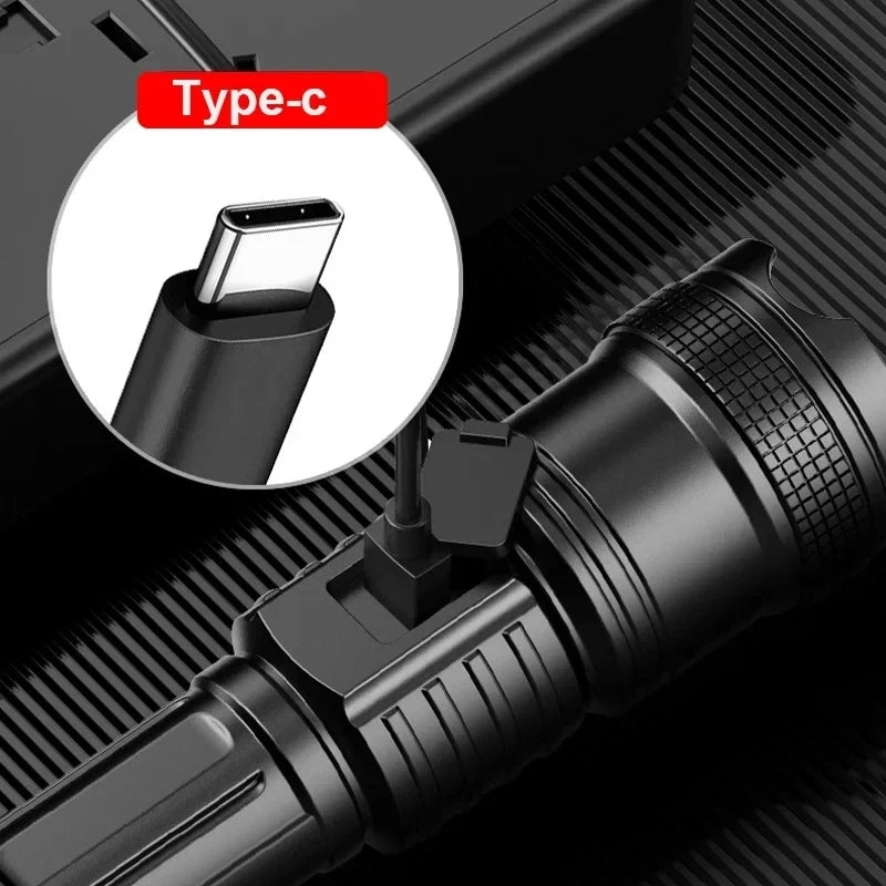 100000LM High Power LED Flashlight Rechargeable Tactical Torch