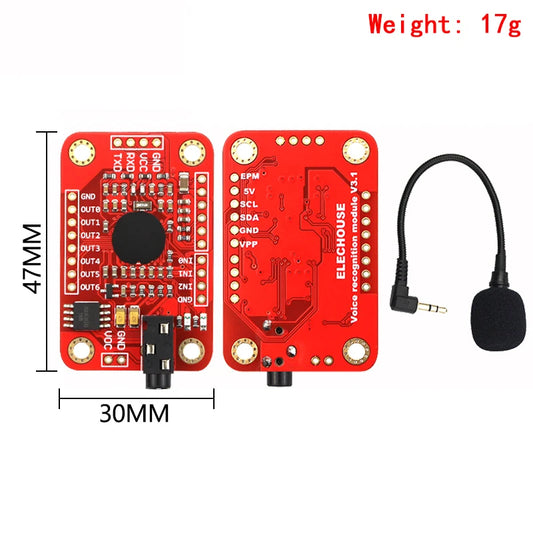 Voice Recognition Module V3 Speech Recognition Board for Arduino with 80 Command Support