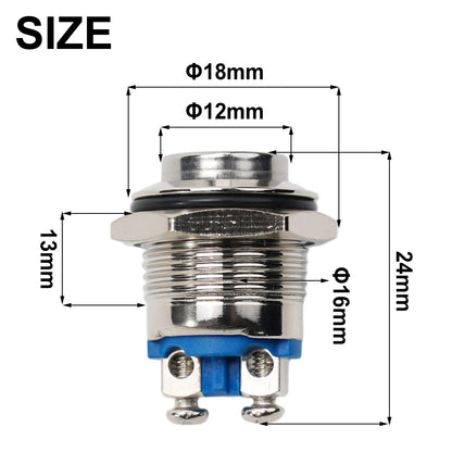 Button Switches 10pcs High Quality Waterproof 16mm Push Button Switches for Relays and Electromagnetic Starters
