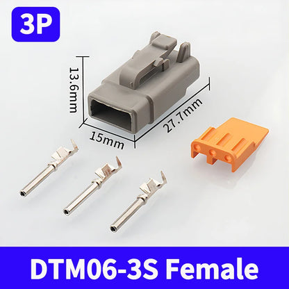 2-12 Pin Way Deutsch DTM Series Connector Male Female Docking Harness Plug 2P 3P 4P 6P 8P 12P DTM04-2P DTM06-2S