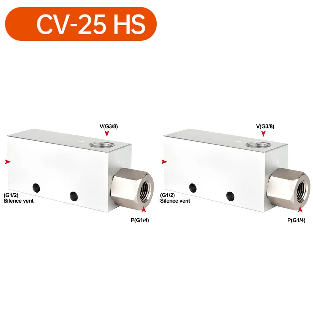 Vacuum Generator Pneumatic Control Valve CV1025 Air Exhaust Ejector Aluminum Alloy Resistant with Threaded Ends