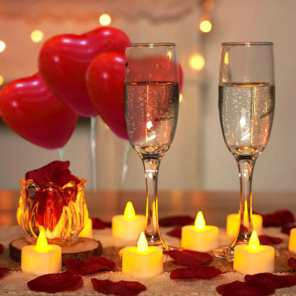 24Pcs/Set Flameless LED Candle Creative wishing Led Tea Light Warm White Flameless Candle Halloween Christmas Decor Candle Light