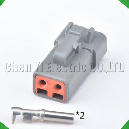2 Pin DTP Grey Waterproof Connector DTP06-2S DTP04-2P 12AWG 15cm for Truck Cummins