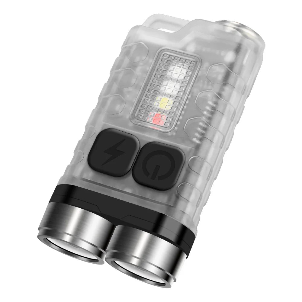 V3 EDC LED Flashlight Rechargeable Mini Keychain Torch with UV