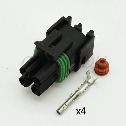 4 Pin Way 12015798 12015024 Weatherpack Plug 2x2 Hole Connector for Automotive Truck Waterproof Wire Harness 18-14 GA