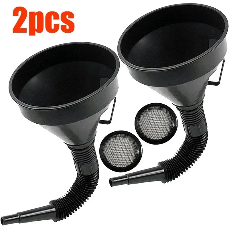 Engine Refueling Funnel with Filter for Car Motorcycle Truck Oil Gasoline Filling Strainer Extension Pipe Hose Funnels Tool
