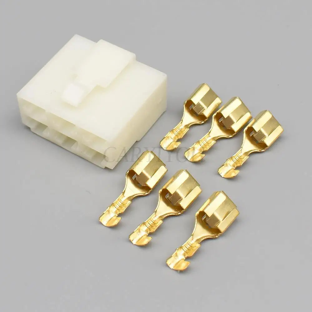 6.3mm Series 6-Pin Automotive Connector DJ7061-6.3-11 / DJ7061-6.3-21 | PA66 Sealed Male Female Plug with Terminals