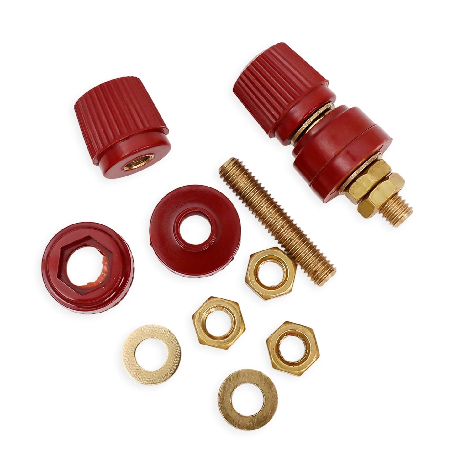 M6 100A Terminal Block Binding Post Copper Power Connector Red Black