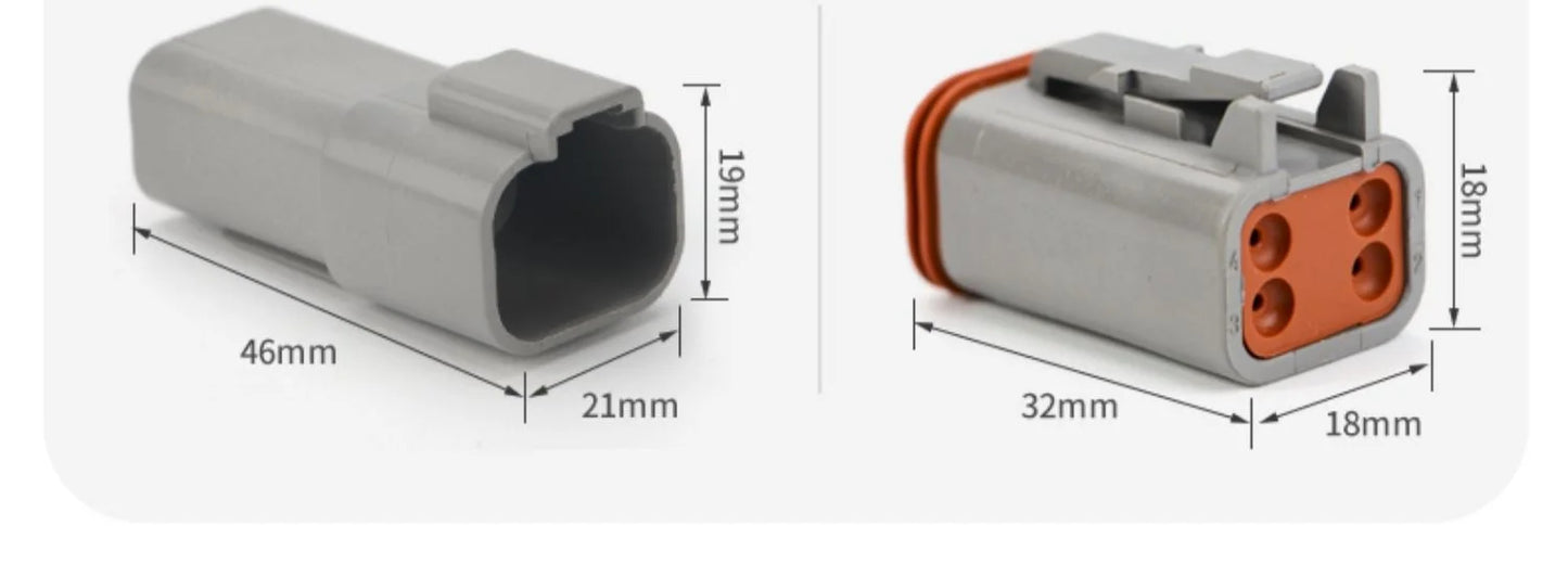 6 Pin Way Deutsch DT04-6P DT06-6S Waterproof Electrical Wire Connector 16-22 AWG DT Series Male Female