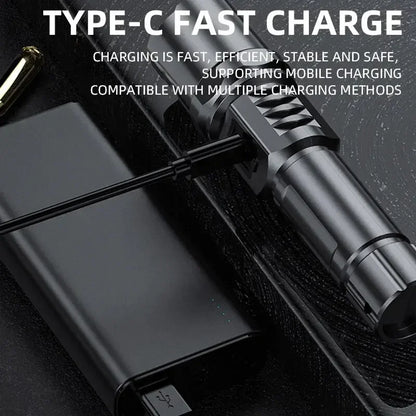 Super Bright LED Flashlight USB-C Rechargeable Tactical Torch