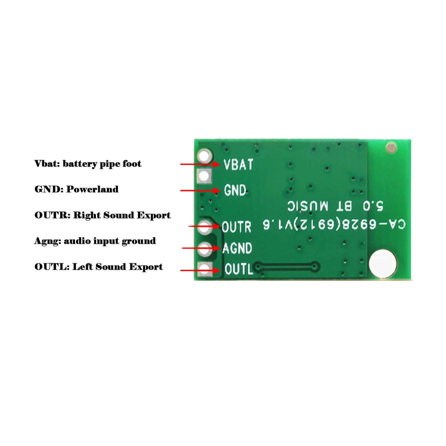 CA-6928 DC 3.3V-6V Power Supply Unit Small Bluetooth-compatible Audio Module Green/Blue Board 23 × 15mm Voltage Stabilizer