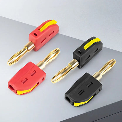 New Portable 32A 4mm Banana Plug High Current Quick Connect Gold-Plated Banana Connectors Audio Copper Speakers Amplifier