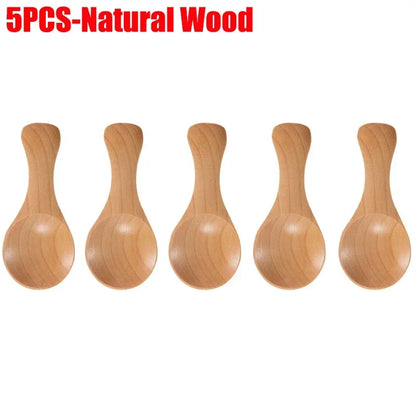 Small Wooden Spoon Tea Honey Coffee Condiment Mini Spoon 10/1PCS