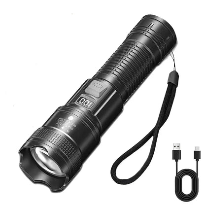 1600000LM Super Bright LED Flashlight – USB Rechargeable Long Range Tactical Torch Waterproof for Camping & Fishing