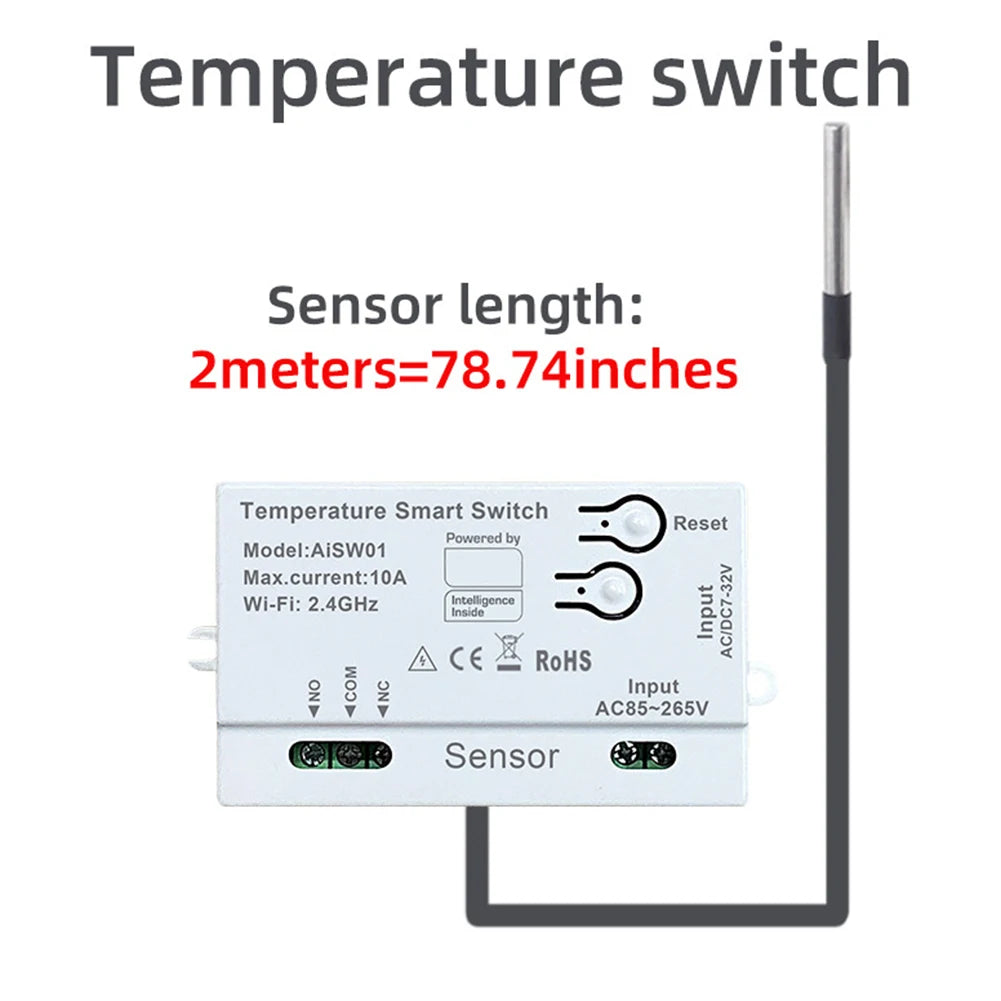WiFi Temperature and Humidity Sensor with Remote Control Smart Home Automation with For Tuya App for Convenience