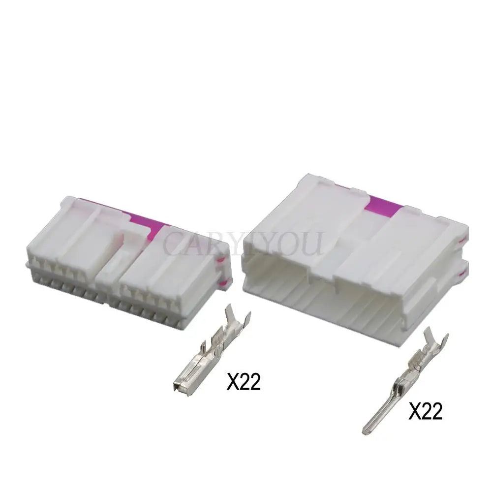 DJ7221Y-2-11/21 Automotive 22-Pin 2mm Car DVD Audio Wire Cable Socket Connector — Male Female