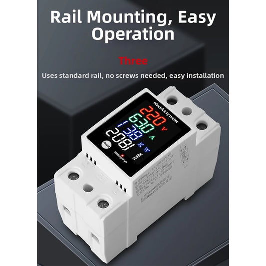 Multi Functional Digital Display Voltage Current Power Factor Electricity Meter ZS-6035VAKW For Accurate Voltage Current Power