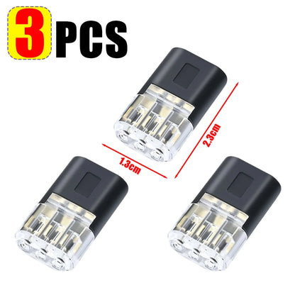 3-Wire Quick Connect Automotive Electrical Connector No-Weld 1.3x2.3cm