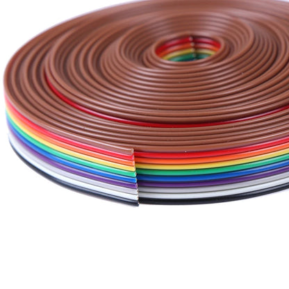 5M Rainbow Ribbon Cable 10 Way Flat Wire Ribbon Cable Roll