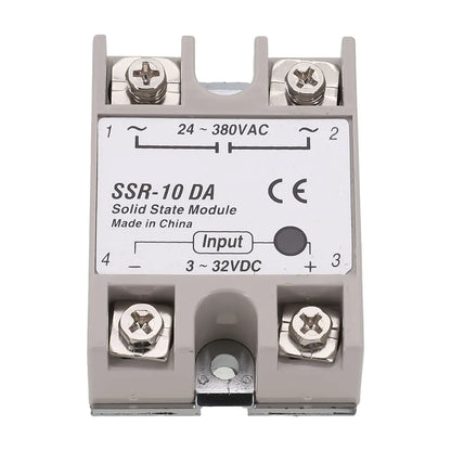 Single Phase Solid State Relay SSR-10DA DC Controlled AC Single-phase Solid State Relay 10A DC-AC Relay 3-32V DC To 24-380V AC