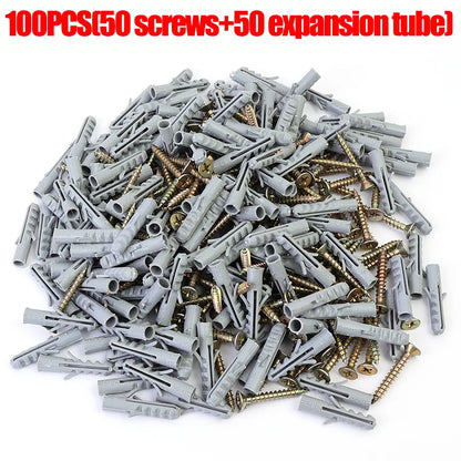 Plastic Expansion Tube Wall Anchors Fasteners Self-tapping Screw Pipe Drilling Plug Concrete Wall Plug Anchor Fasteners Bolt Kit