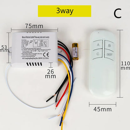 220V RF433 1/2/3/4 Ways Digital Remote Control Light Switch Wireless ON OFF Switch For Light Bulb Chandelier