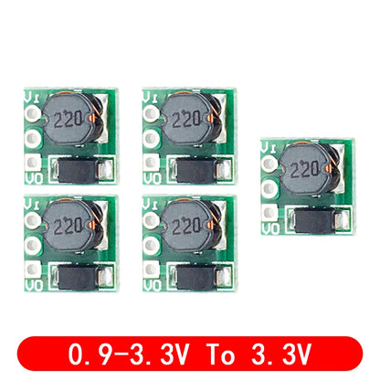 2pcs Mini DC-DC Step-Up Boost Converter Module 0.9–3.3V to 3.3V / 0.9–5V to 5V 500mA for Arduino