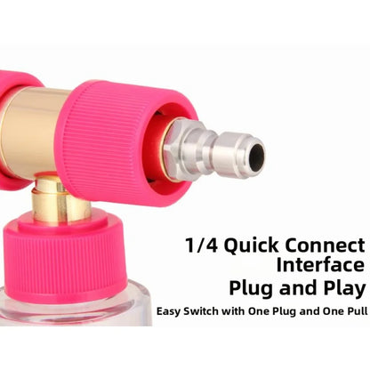 Snow Foam Cannon Pot with 1/4” Quick Connector — Adjustable Nozzle for Pressure Washer Car Pre-Wash