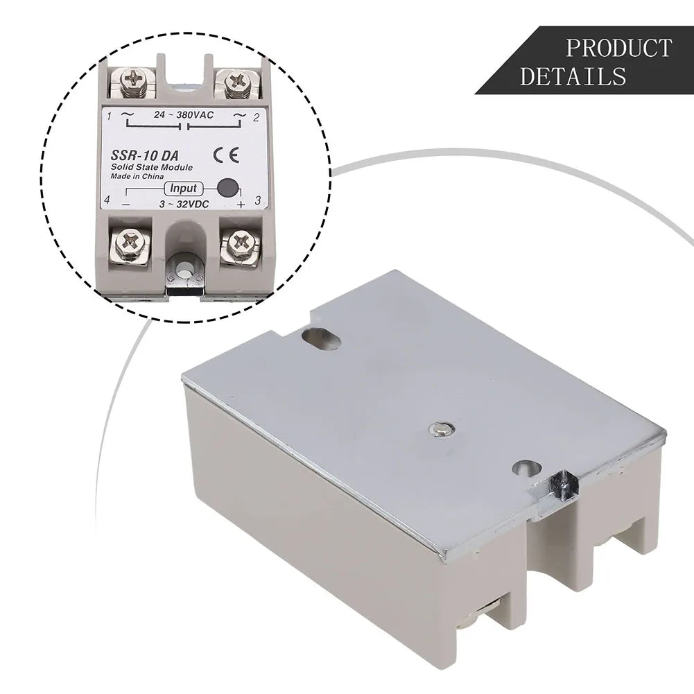 Single Phase Solid State Relay SSR-10DA DC Controlled AC Single-phase Solid State Relay 10A DC-AC Relay 3-32V DC To 24-380V AC