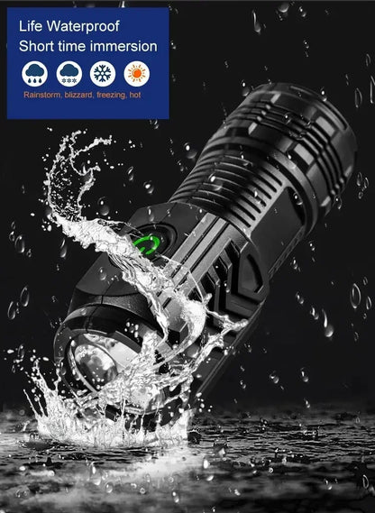 Mini Tactical Flashlight 3*SST20 LED USB Rechargeable High Power Torch