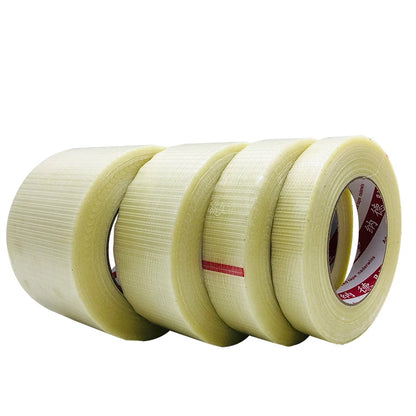 Striped Mesh Fiber Tape High Adhesion Packaging Tape 10mm–50mm for Battery Pack Fixation and Handling