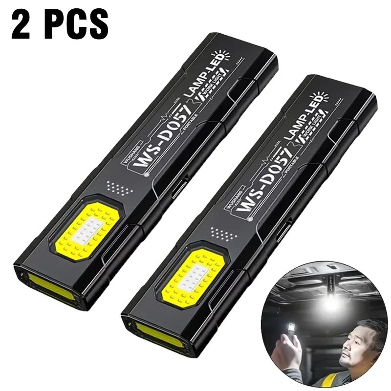 Mini Keychain Flashlight with Magnet Rechargeable Multifunction Torch Lamp Portable Clip on Flashlight Waterproof Camping Light