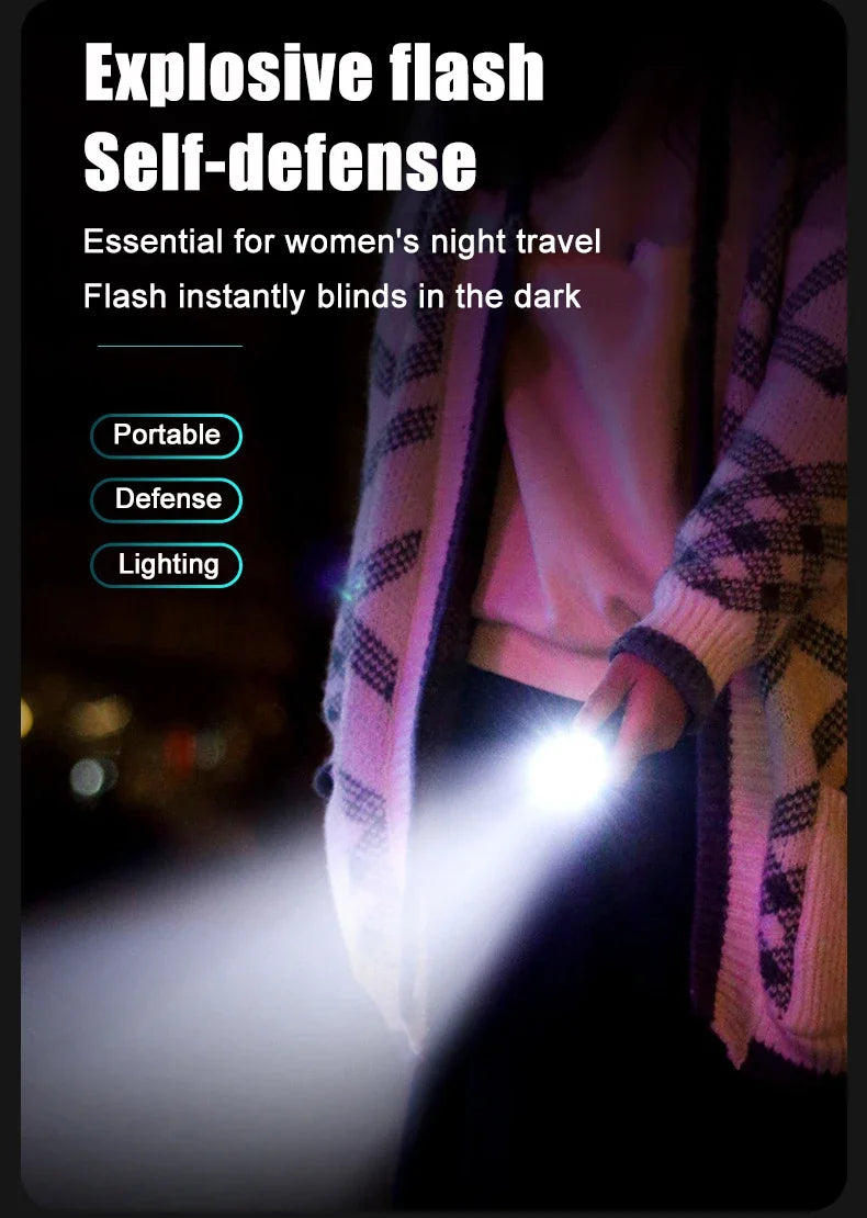 High Quality 3*SST20 LED Flashlight Built-in Battery USB Rechargeable Pen Clip Head Flashlight Waterproof Camping Hiking Torch