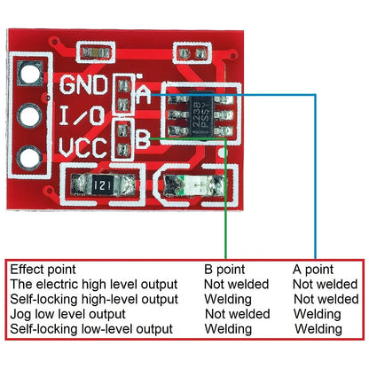 TTP223 Capacitive Touch Key Module Self-Locking/Non-Locking Single Channel for Arduino