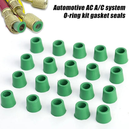 200/50Pcs Car Air Conditioning Line Repair Gasket “1/4" Charging Hose/Manifold Repair O-Ring Seal Rubber Gasket Auto Repair Tool
