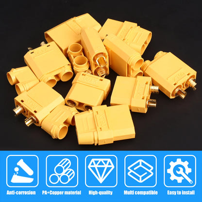 XT90 Male Female Connectors Plug Welding Terminal Plugs for RC Lipo Battery Motor Charge Lead Plugs Banana Male Female Adapter