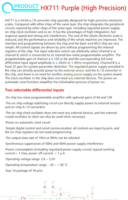 HX711 AD Module with 50Kg Body Load Cell Weighing Sensor and Measurement Tools