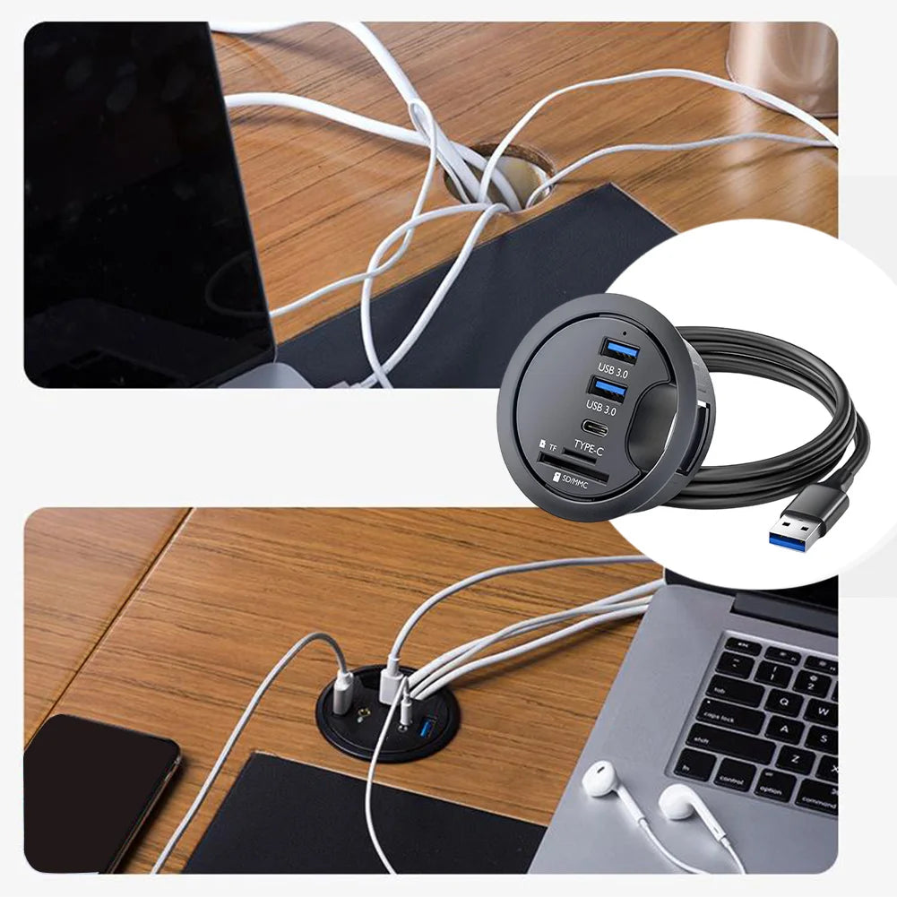 Card Reader Hub USB 3.0 Hub Versatile Connectivity 2 Ports USB 3.0 Easy Installation Enhanced Data Transfer Speeds
