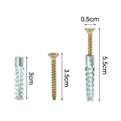 Heavy Duty Steel Wall Anchor with Screws Kit Metal Tube Expansion Self Tapping Screw Drywall Drilling Plug Fastener Bolt Anchors