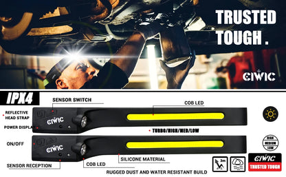 Sensor Headlamp LED Head Flashlight Rechargeable Headlight Built-in 1200mAh Battery 5 Lighting Modes Fishing Camping Lantern