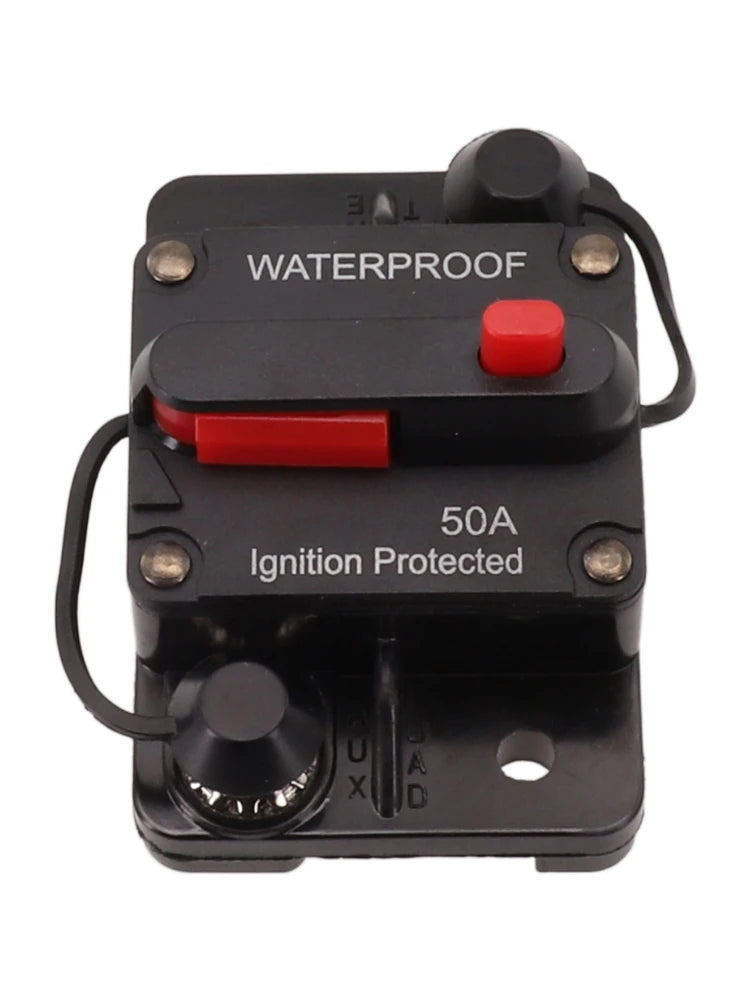 Color Black Manual Reset Fuse Sealed And Waterproof M6 Connection Studs Manual Reset Switch Protective Rubber Cap