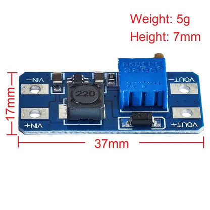 MT3608 DC-DC Adjustable Step-Up Boost Module 2A Type-C/Micro USB 2-24V to 5V/9V/12V/28V