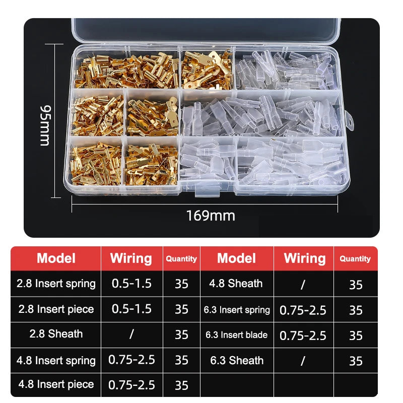 Gold Silver Docking Terminal Cable Bare Terminal with Spring Insert Sheath, Male and Female Pair Terminal Box