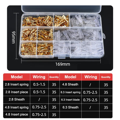 Gold Silver Docking Terminal Cable Bare Terminal with Spring Insert Sheath, Male and Female Pair Terminal Box