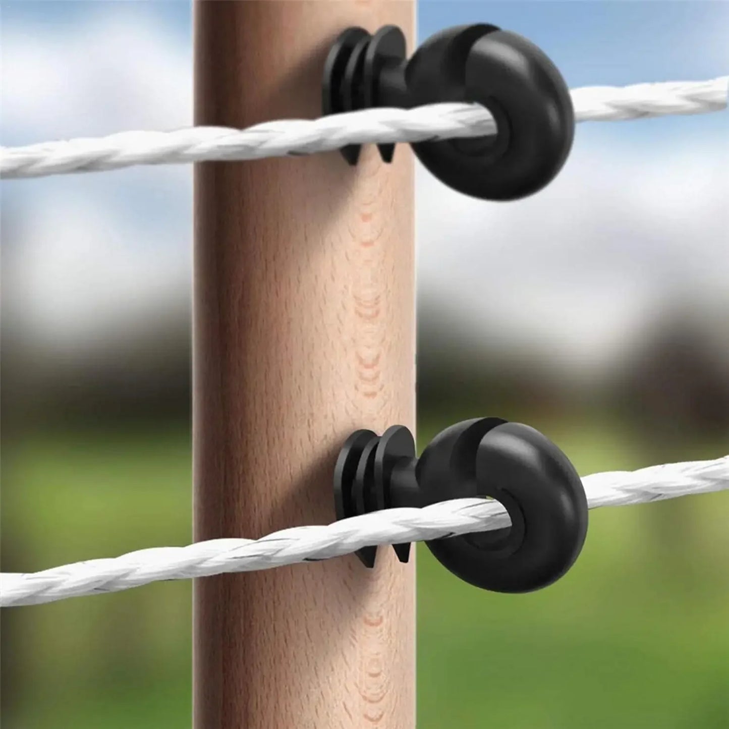 Electric Fence Insulators Self Tapping Wood Post Versatile Temperature Resistant Fence Post Insulator for Garden Farm