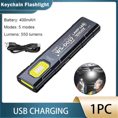 Rechargeable Mini Flashlight Super Bright COB Portable Work Light W/Magnetic Base Strobe Pen Clip-On Light Camping Emergency