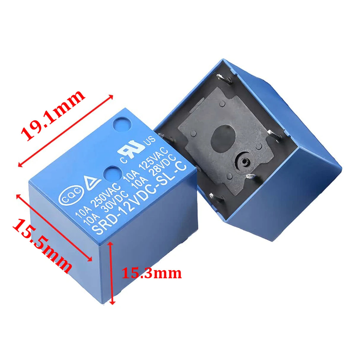 SRD 5V/12V/24V 10A 250VAC 5-Pin Relay Module for Household Appliances and DIY Electronics