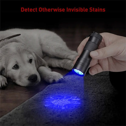 9-128 LED Ultraviolet Blacklight UV Light Lamp Detector for Dog Urine Stains Outdoor Waterproof 9-100 LED UV Flashlight Camping
